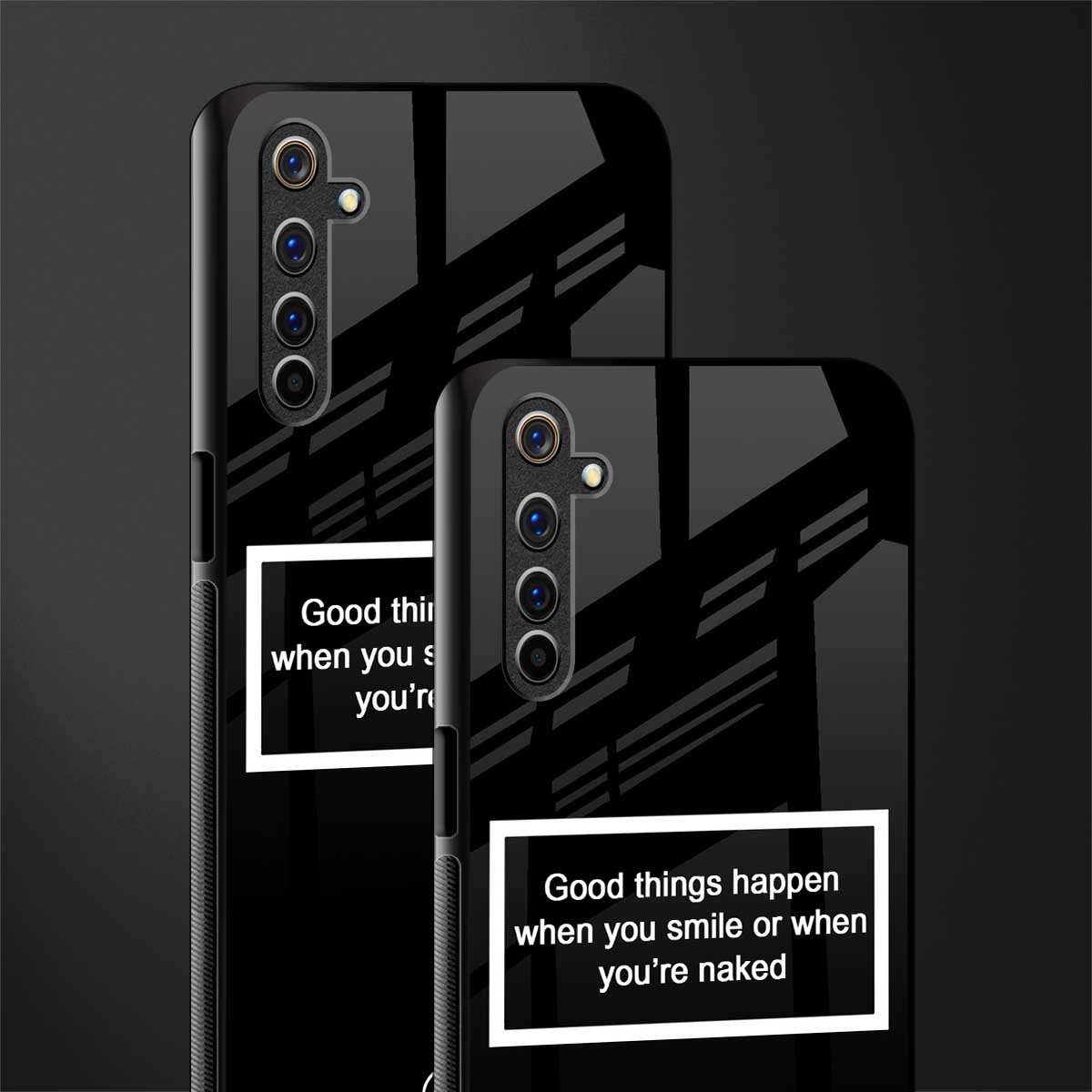 smile or naked black glass case for realme 6 pro image-2