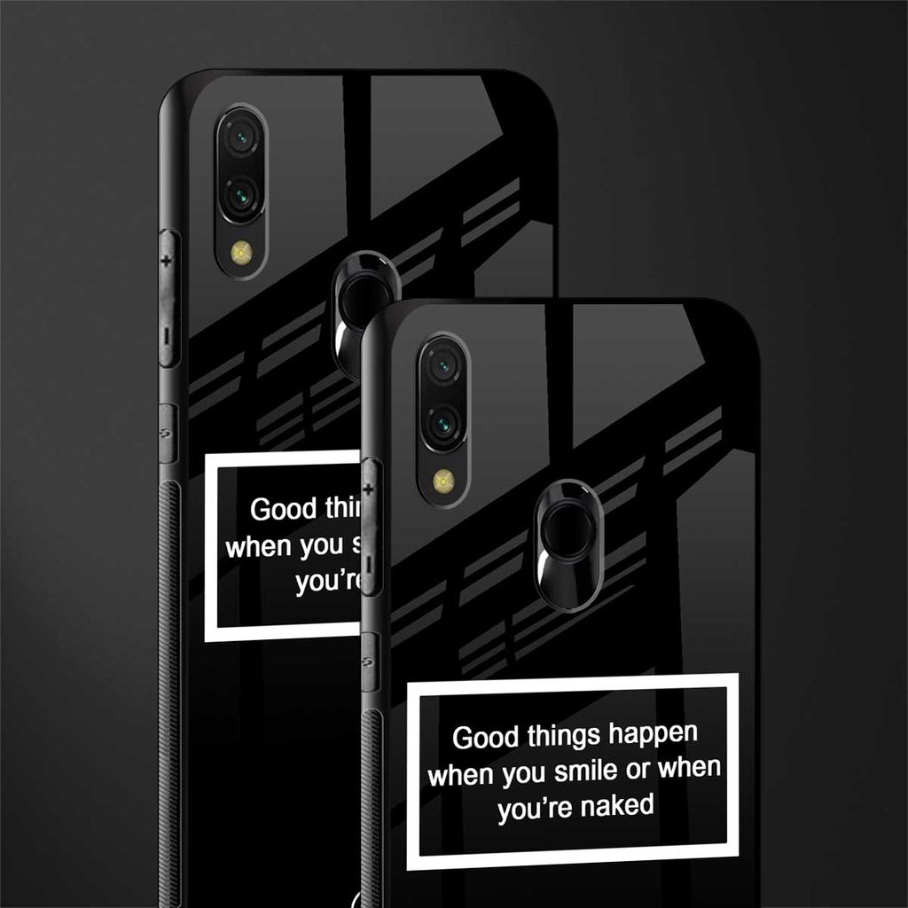 smile or naked black glass case for redmi note 7 image-2