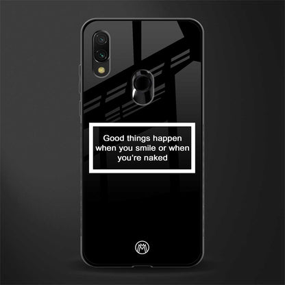 smile or naked black glass case for redmi note 7 pro image