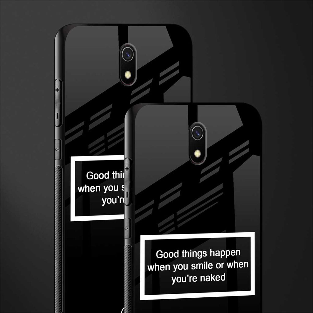 smile or naked black glass case for redmi 8a image-2