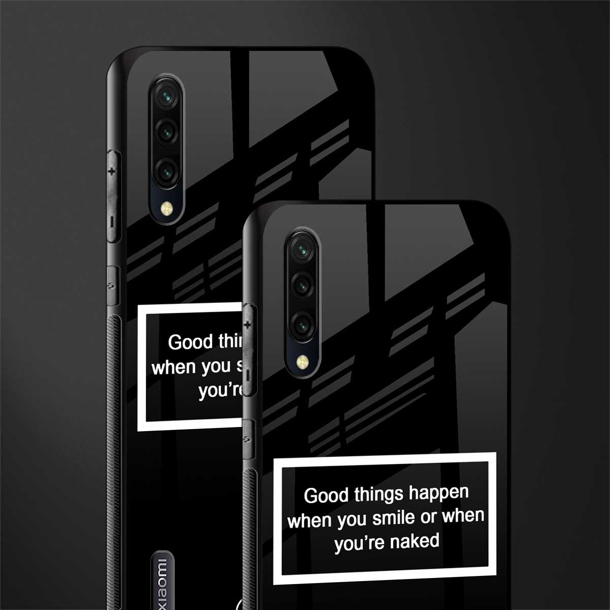 smile or naked black glass case for mi a3 redmi a3 image-2
