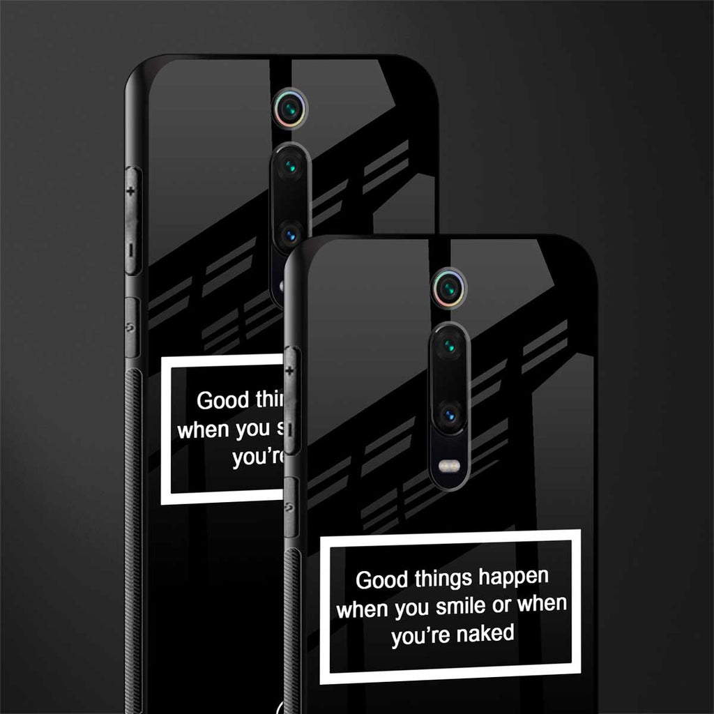 smile or naked black glass case for redmi k20 pro image-2
