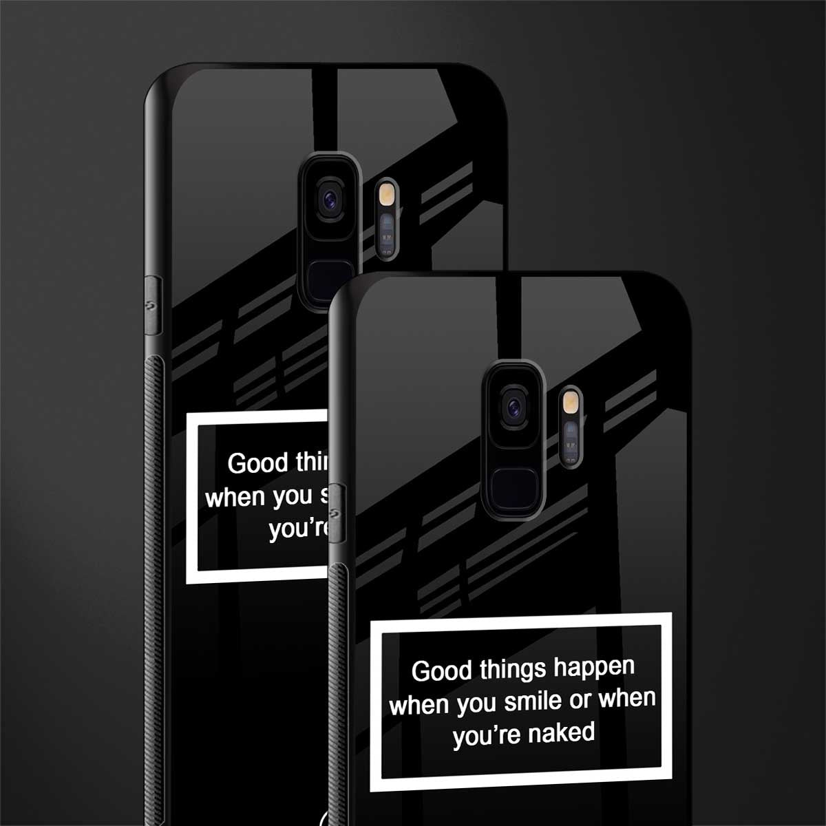 smile or naked black glass case for samsung galaxy s9 image-2