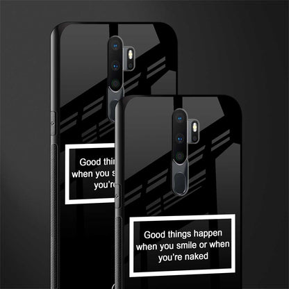 smile or naked black glass case for oppo a5 2020 image-2