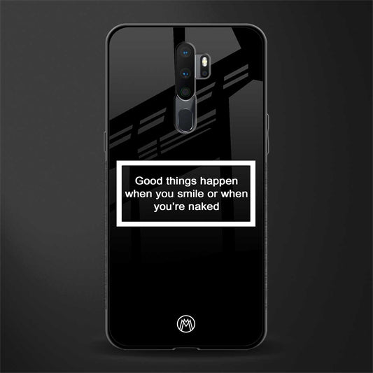 smile or naked black glass case for oppo a5 2020 image