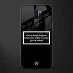 smile or naked black glass case for oppo a9 2020 image
