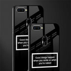 smile or naked black glass case for oppo a7 image-2