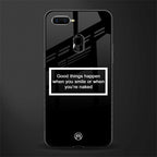 smile or naked black glass case for oppo a7 image