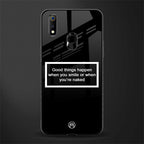 smile or naked black glass case for realme 3 pro image