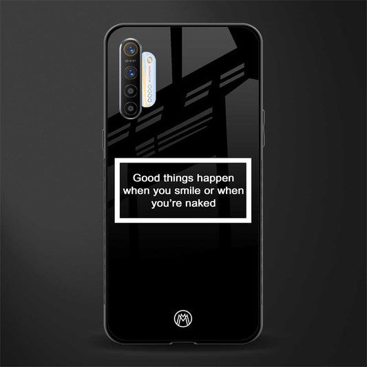 smile or naked black glass case for realme x2 image
