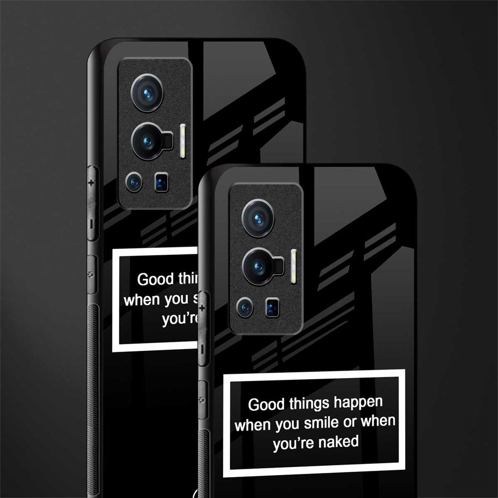 smile or naked black glass case for vivo x70 pro image-2