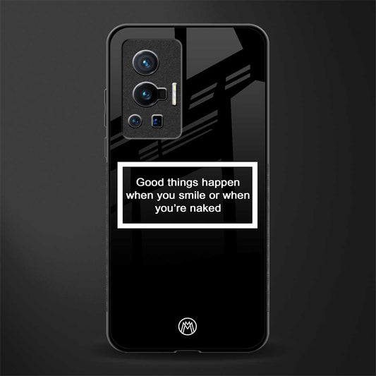 smile or naked black glass case for vivo x70 pro image