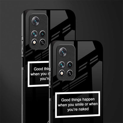 smile or naked black glass case for poco m4 pro 5g image-2