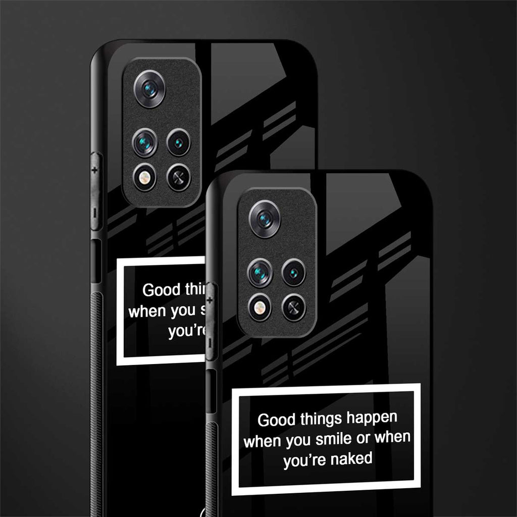 smile or naked black glass case for xiaomi 11i 5g image-2