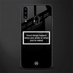 smile or naked black glass case for samsung galaxy a20s image