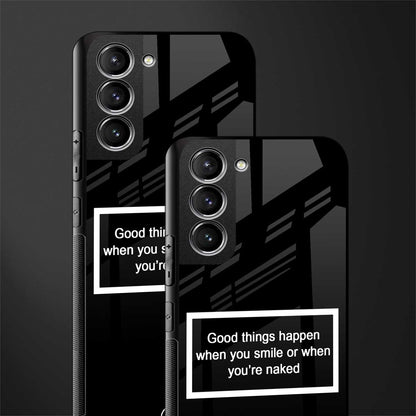 smile or naked black glass case for samsung galaxy s21 plus image-2