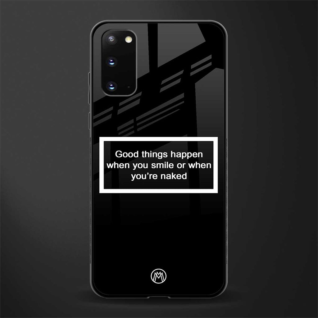 smile or naked black glass case for samsung galaxy s20 image
