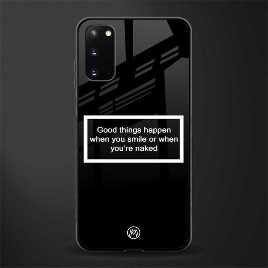 smile or naked black glass case for samsung galaxy s20 image