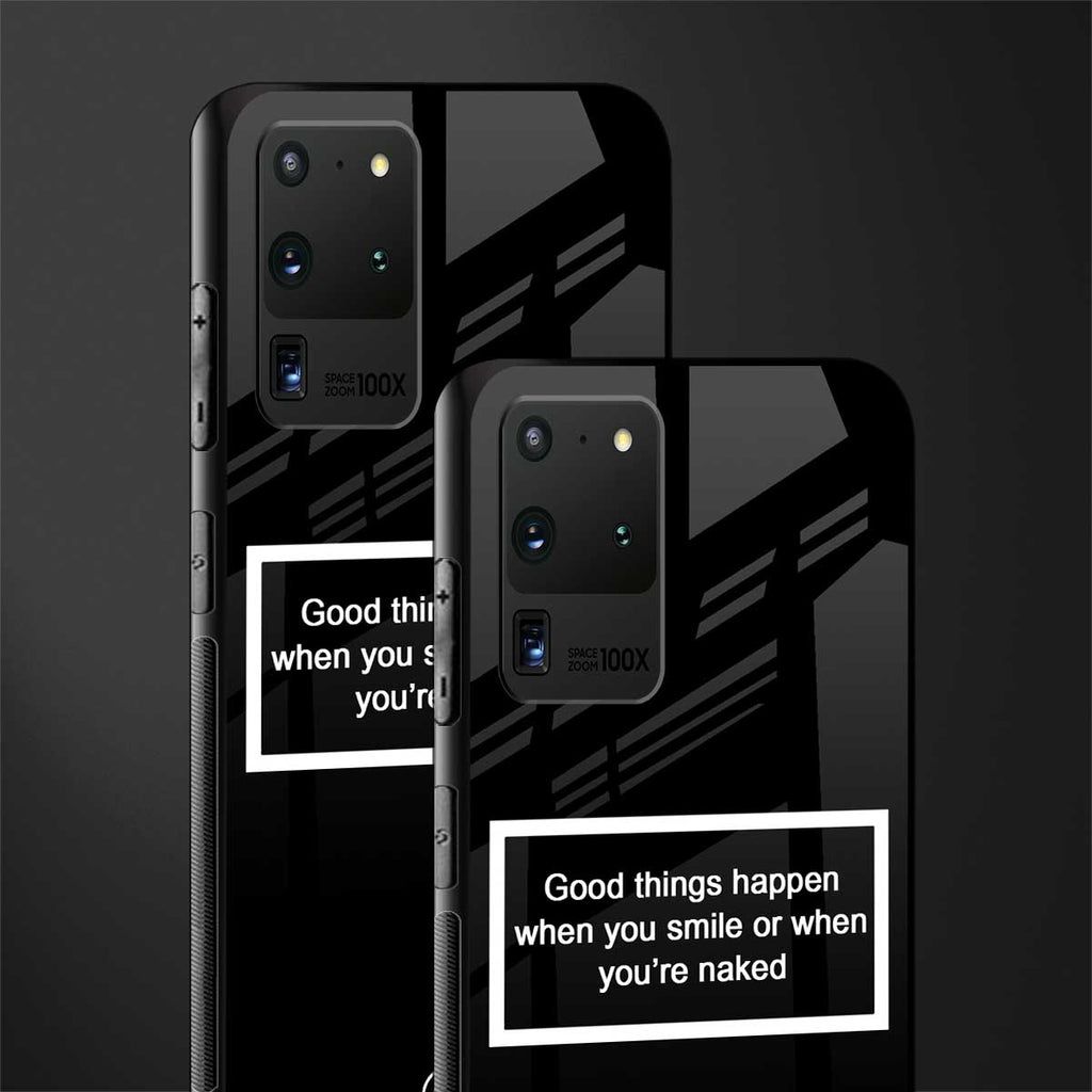 smile or naked black glass case for samsung galaxy s20 ultra image-2