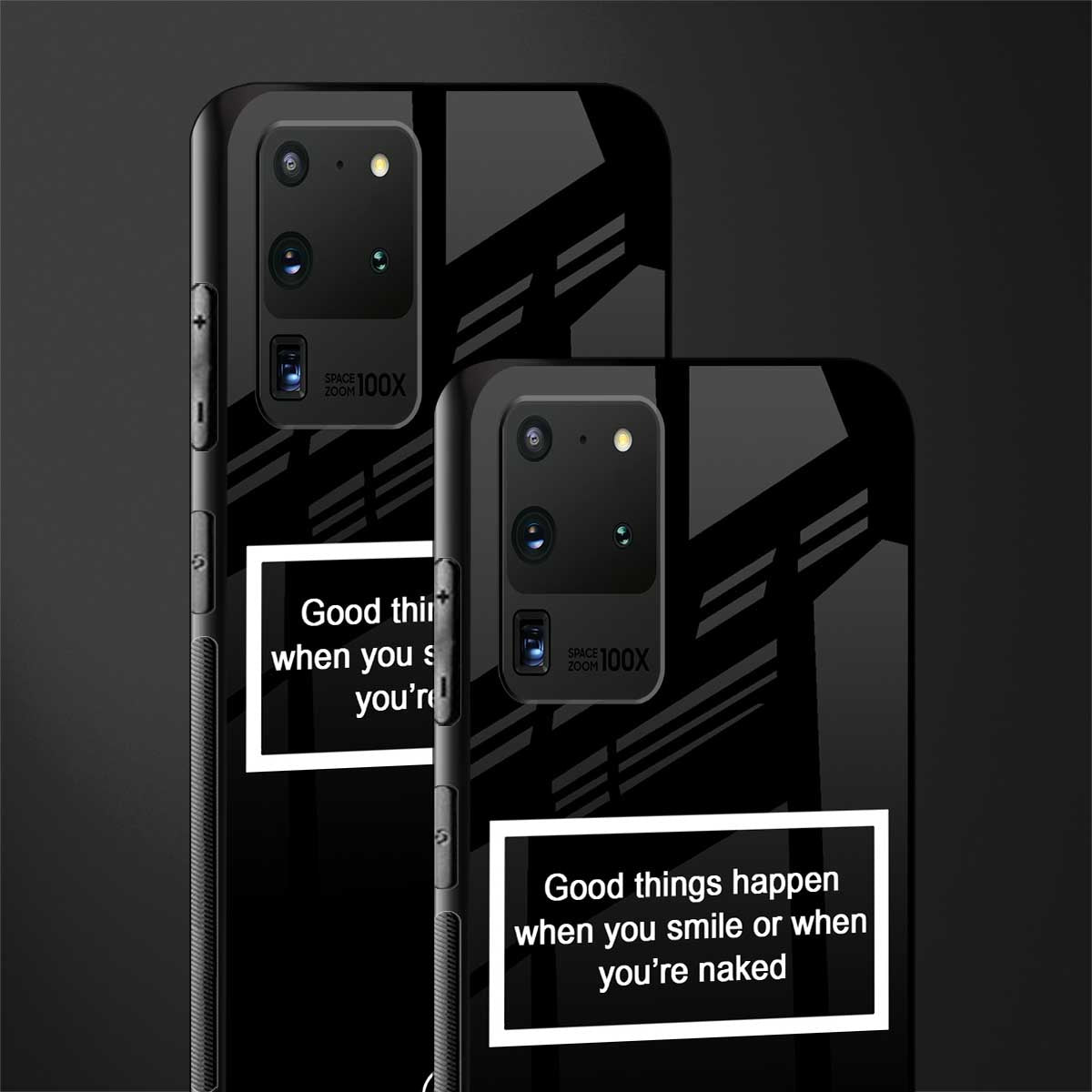 smile or naked black glass case for samsung galaxy s20 ultra image-2