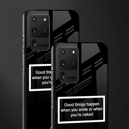smile or naked black glass case for samsung galaxy s20 ultra image-2