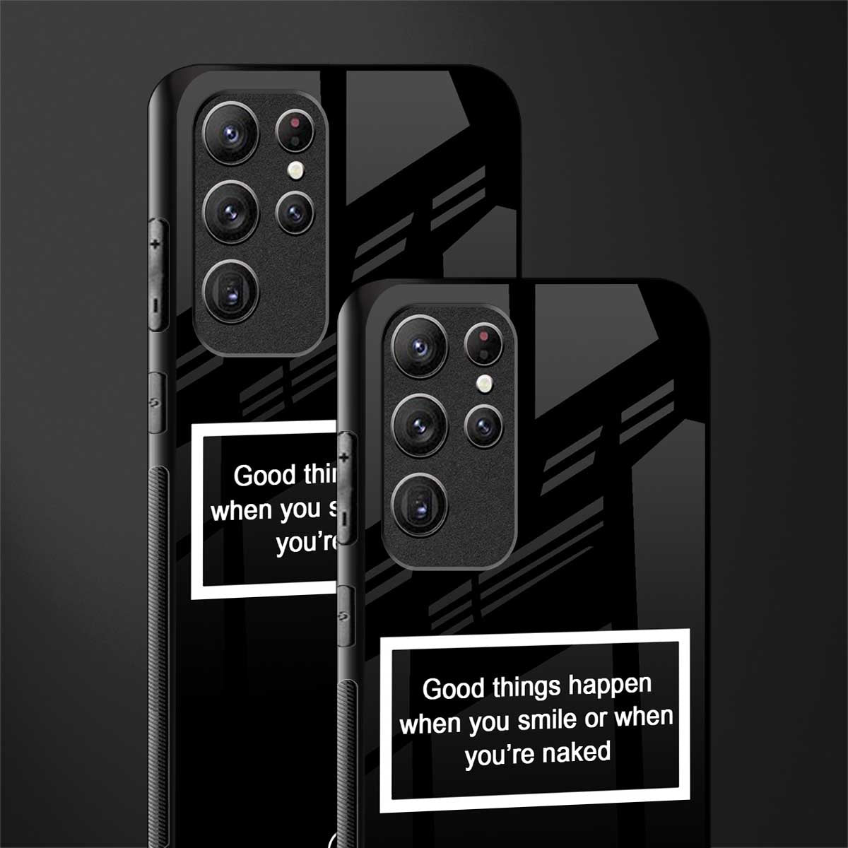 smile or naked black glass case for samsung galaxy s22 ultra 5g image-2