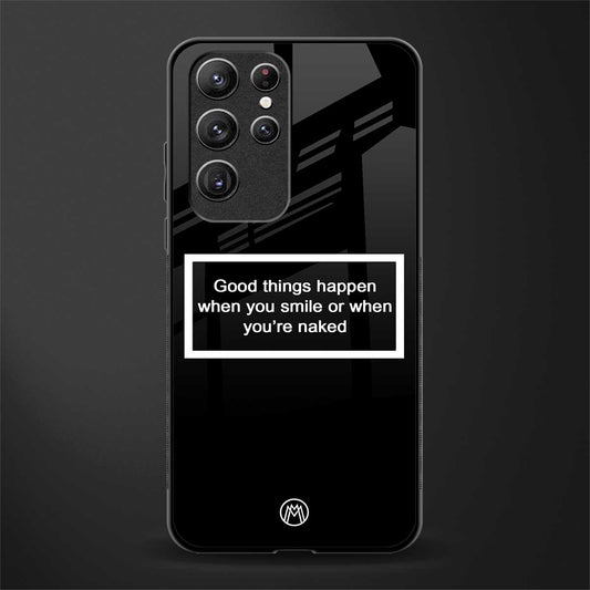 smile or naked black glass case for samsung galaxy s21 ultra image