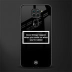 smile or naked black glass case for redmi note 9 image