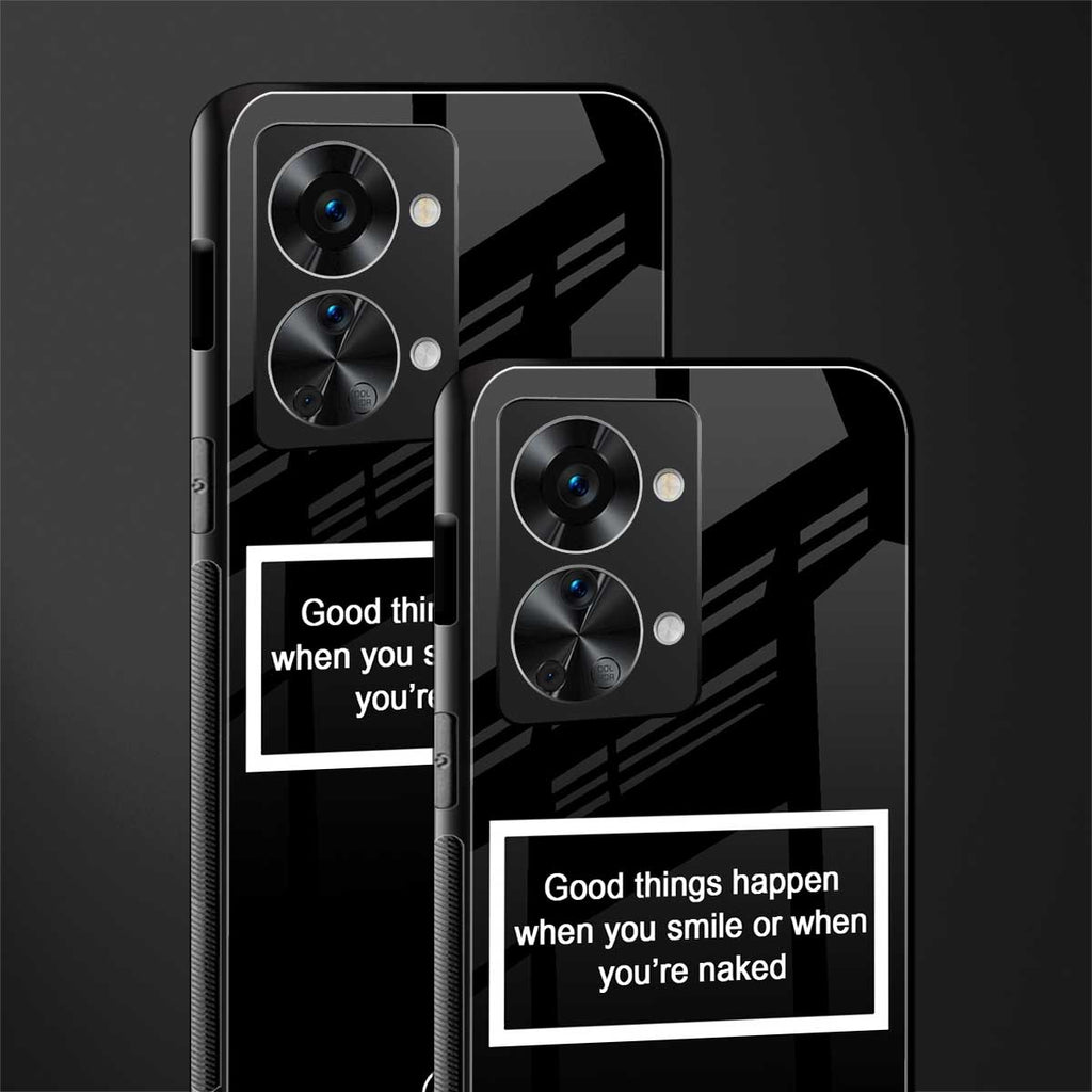 smile or naked black glass case for phone case | glass case for oneplus nord 2t 5g