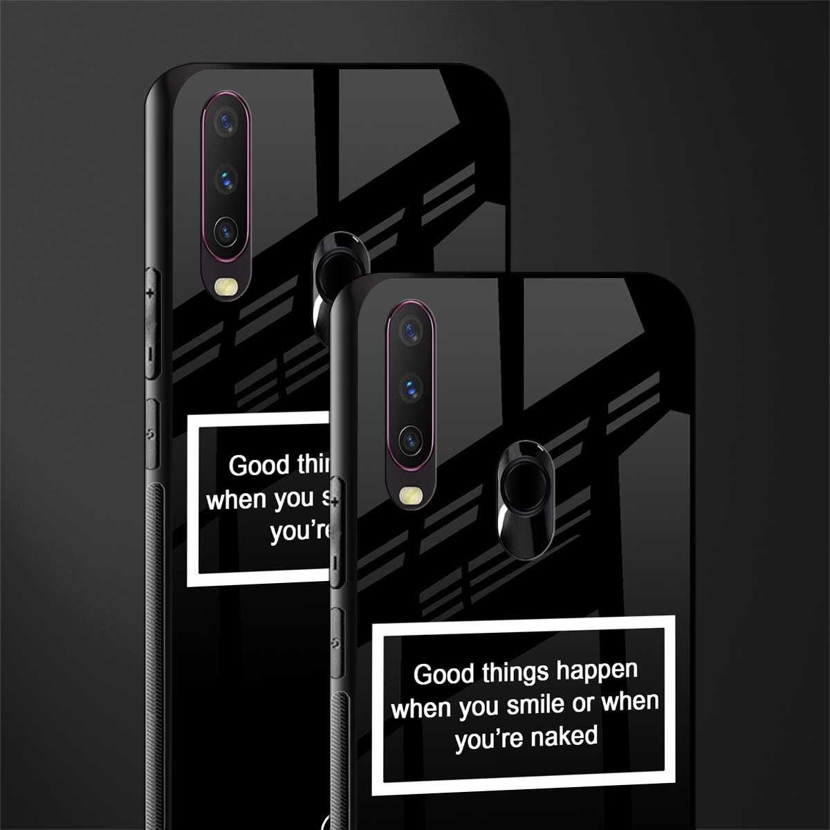 smile or naked black glass case for vivo y15 image-2
