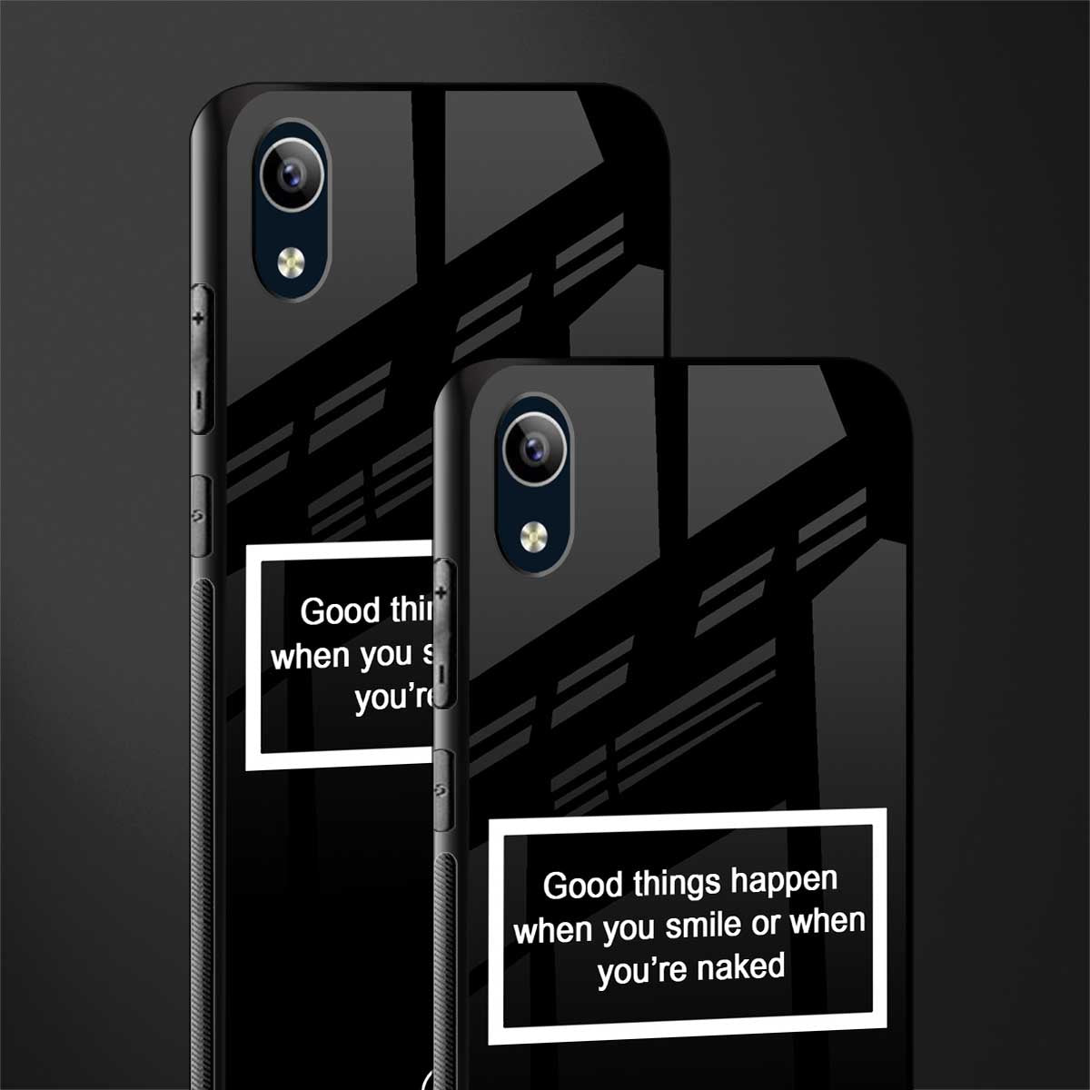 smile or naked black glass case for vivo y91i image-2