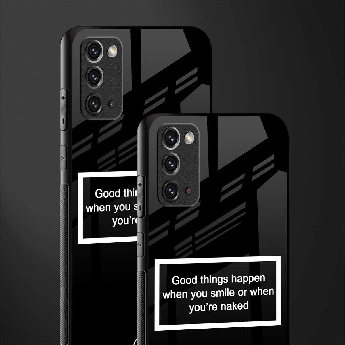 smile or naked black glass case for samsung galaxy note 20 image-2