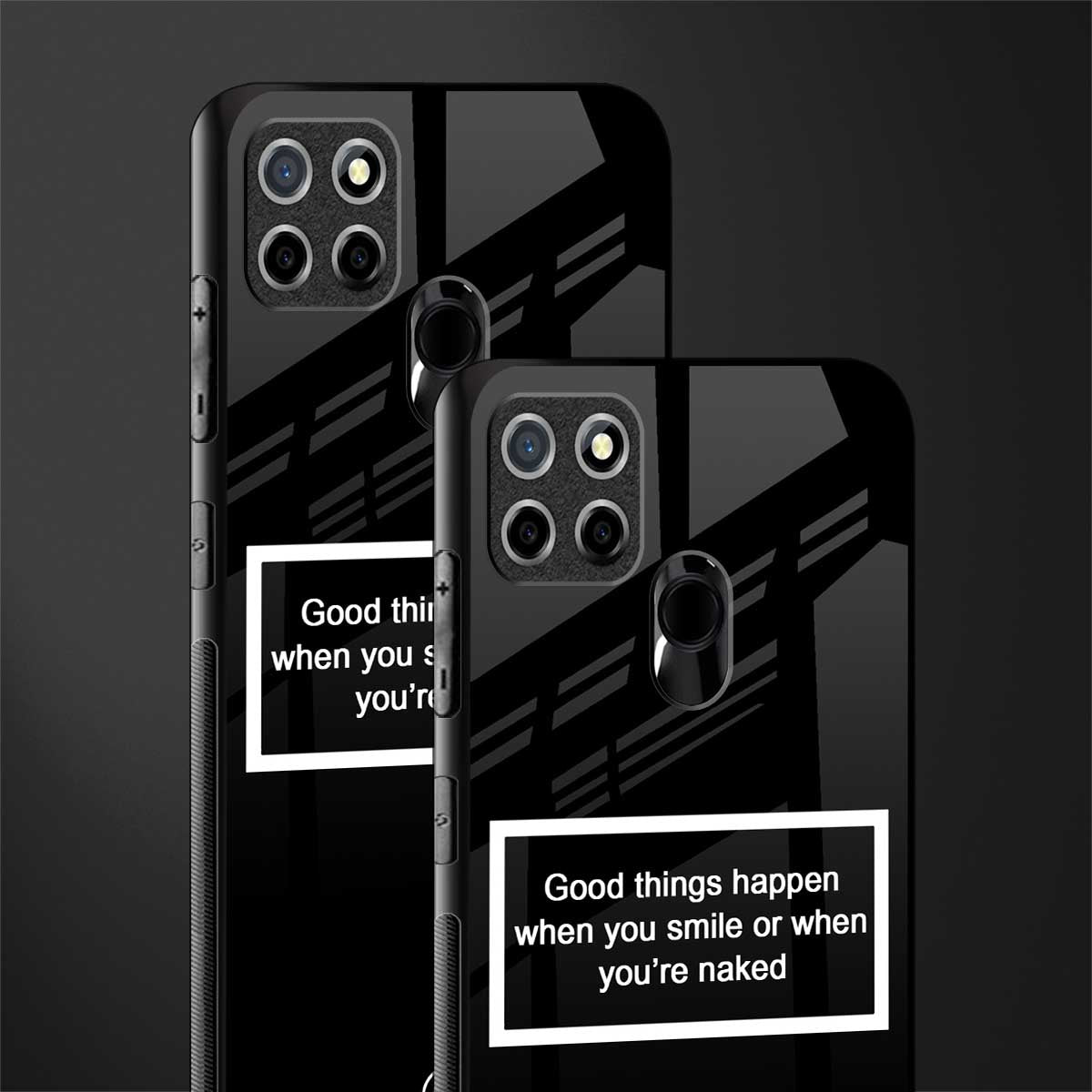 smile or naked black glass case for realme narzo 20 image-2