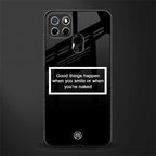 smile or naked black glass case for realme narzo 20 image