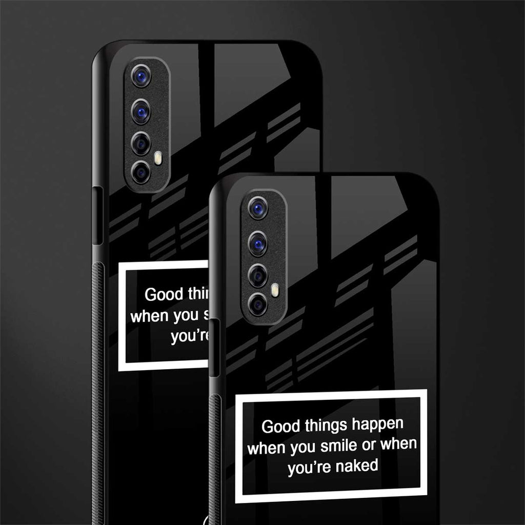 smile or naked black glass case for realme 7 image-2