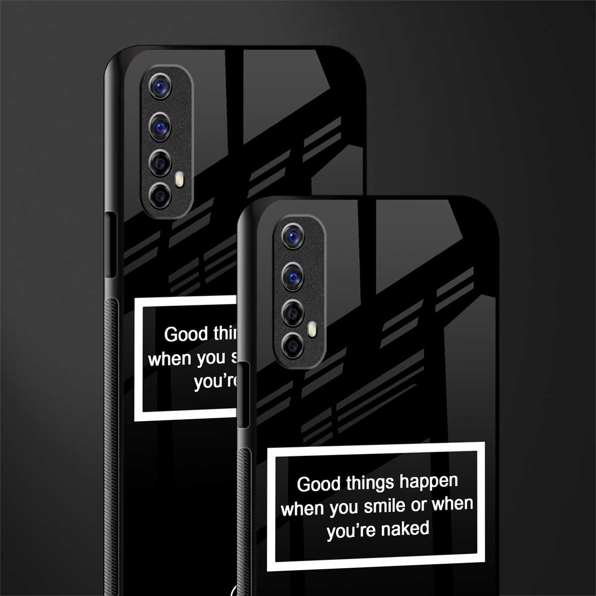 smile or naked black glass case for realme 7 image-2