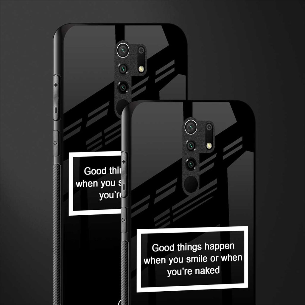 smile or naked black glass case for poco m2 image-2