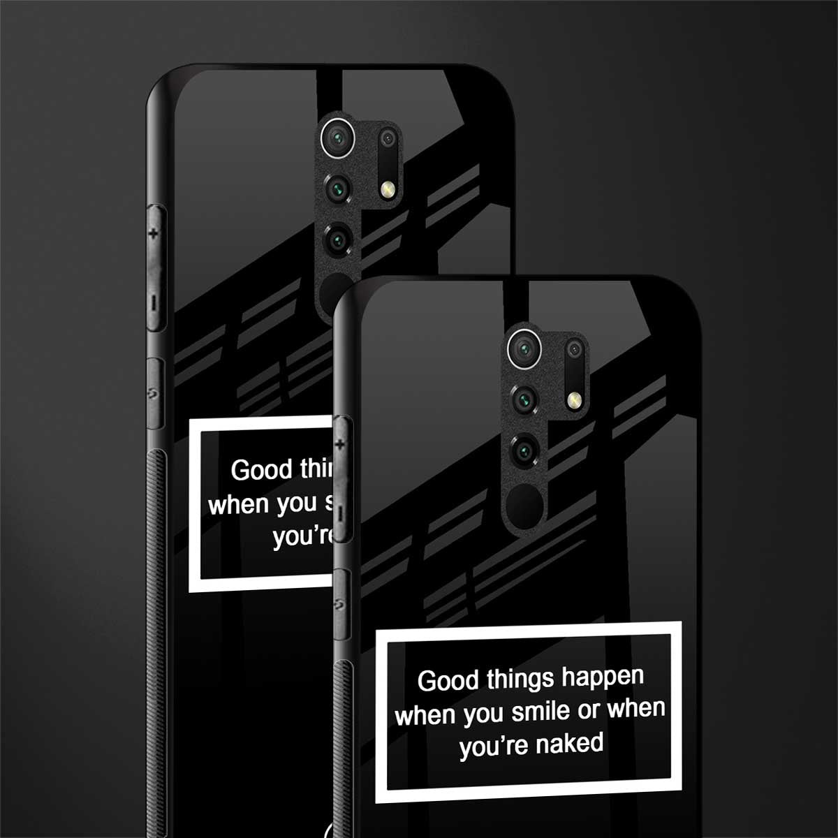 smile or naked black glass case for poco m2 image-2