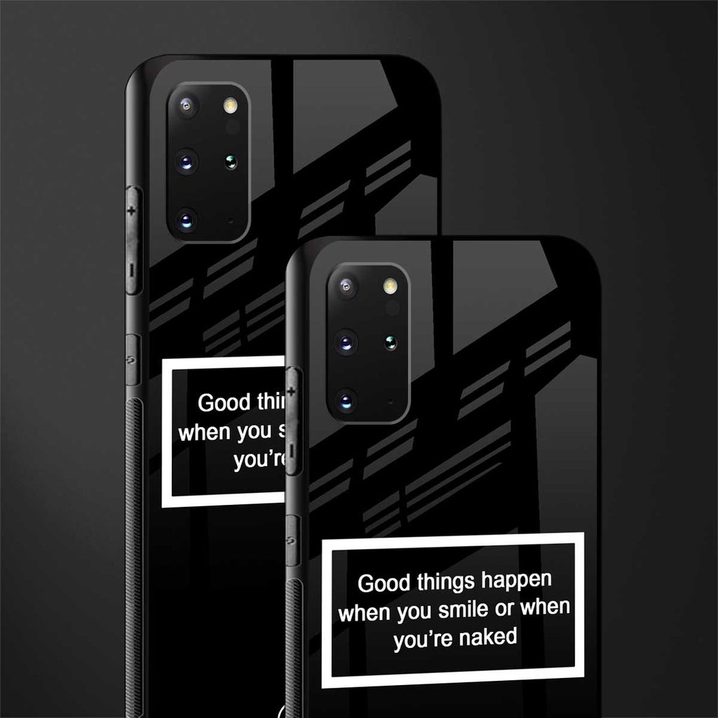 smile or naked black glass case for samsung galaxy s20 plus image-2