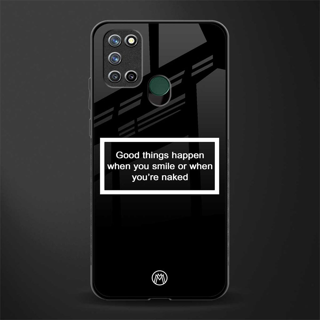 smile or naked black glass case for realme 7i image