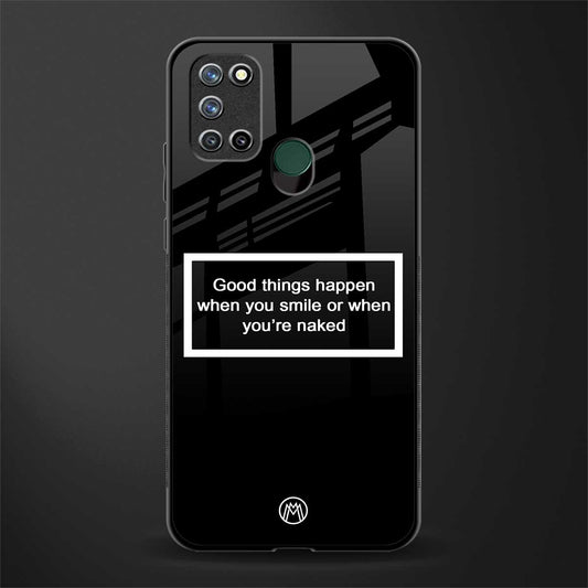smile or naked black glass case for realme 7i image
