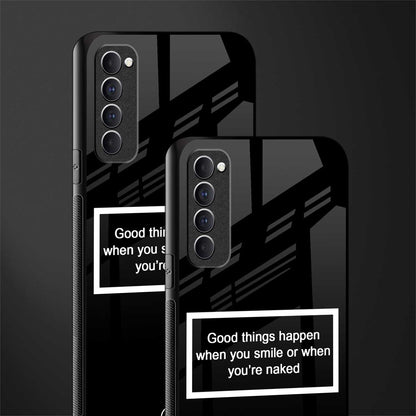smile or naked black glass case for oppo reno 4 pro image-2