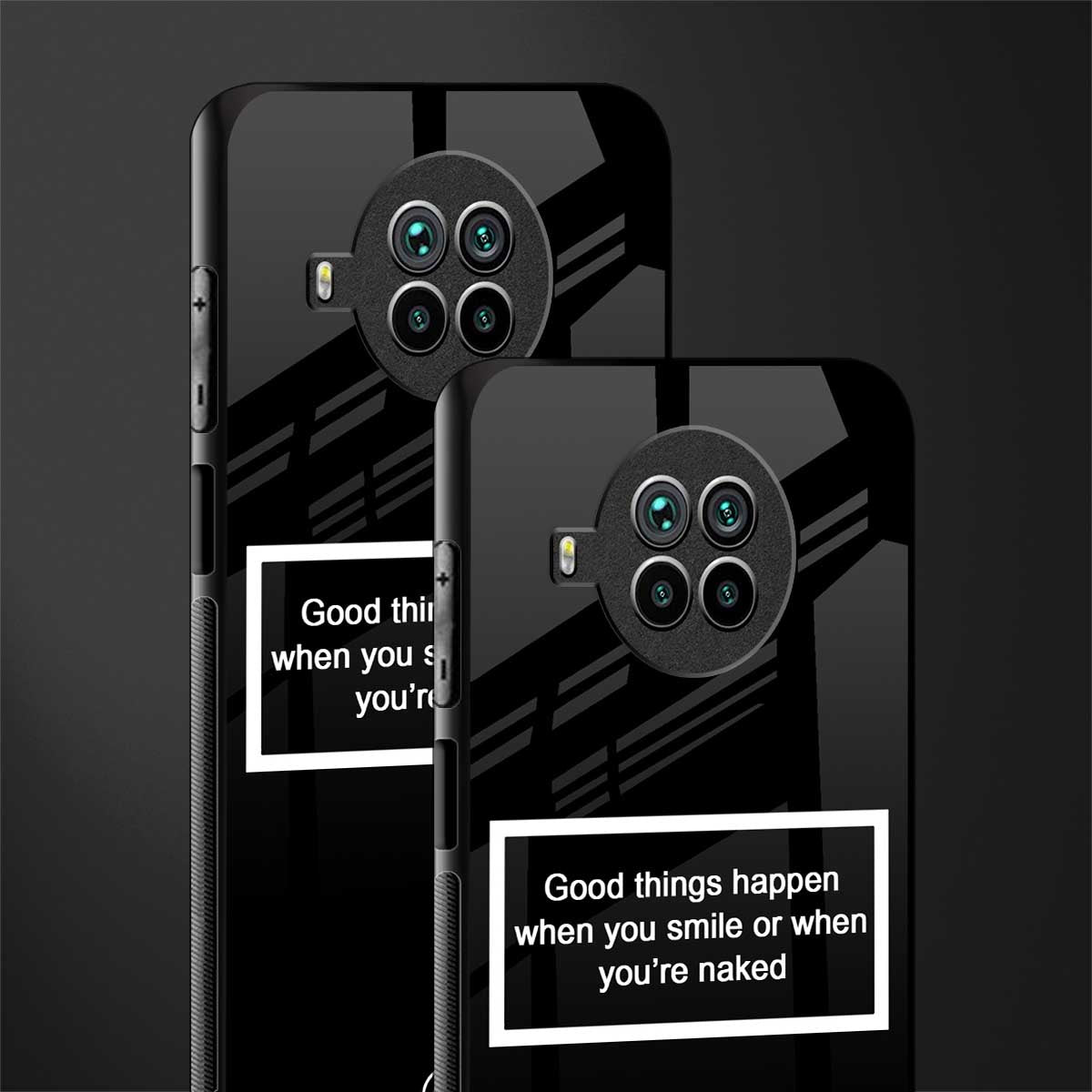 smile or naked black glass case for mi 10i image-2