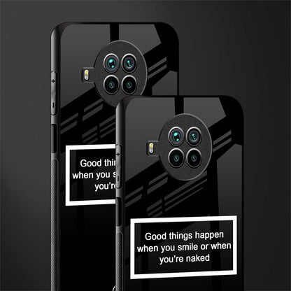 smile or naked black glass case for mi 10i image-2