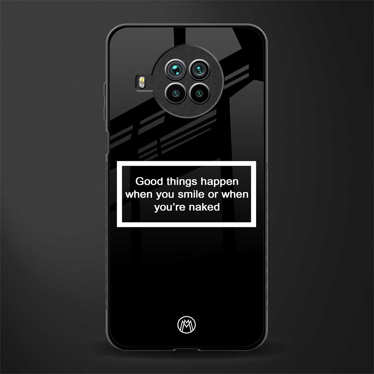 smile or naked black glass case for mi 10i image