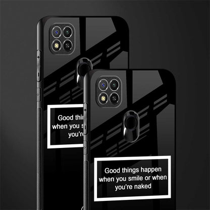 smile or naked black glass case for poco c31 image-2