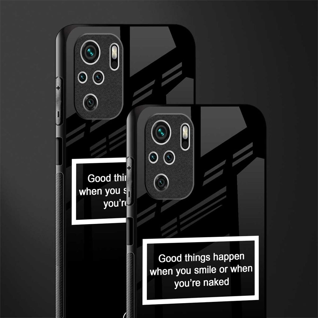 smile or naked black glass case for redmi note 10 image-2
