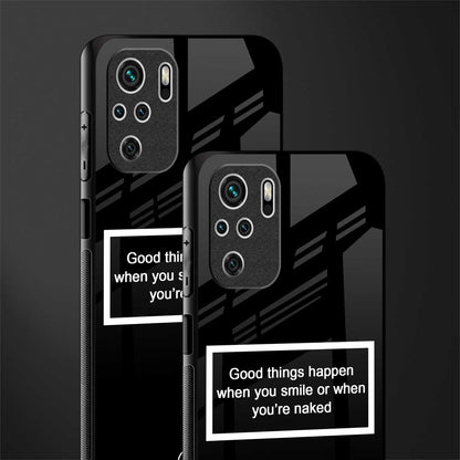 smile or naked black glass case for redmi note 10 image-2