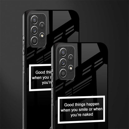 smile or naked black glass case for samsung galaxy a72 image-2