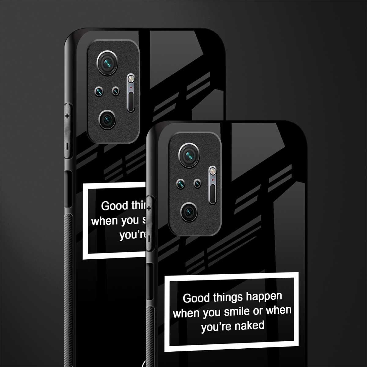 smile or naked black glass case for redmi note 10 pro max image-2